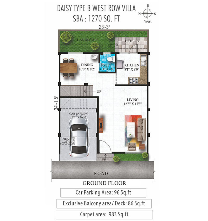 Humming Gardens Villas near Kelambakkam Floor Plan